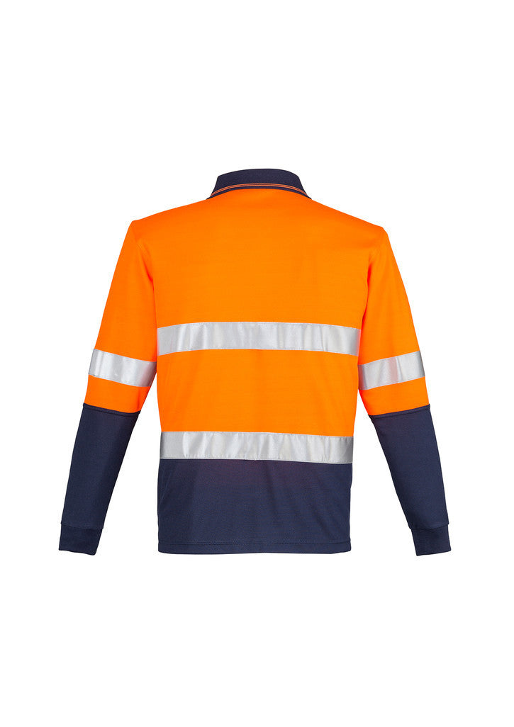 Mens Hi Vis Spliced Polo - Long Sleeve Hoop Taped