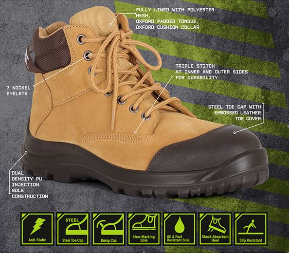 Steeler Lace Up Safety Boot JB's Wear 9G4 specs