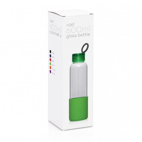 600ML GLASS DRINK BOTTLE - with 1 Colour print