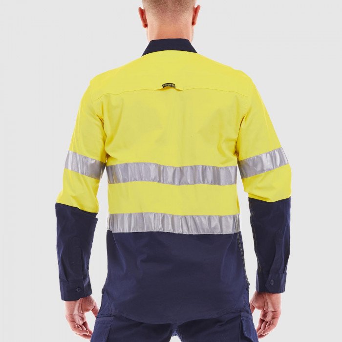 Hi-Vis Long Sleeve Work Shirt with Reflective Tape