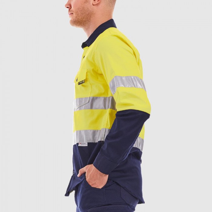 Hi-Vis Long Sleeve Work Shirt with Reflective Tape