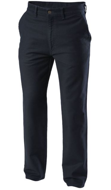 Moleskin Plain Front Cotton Trousers