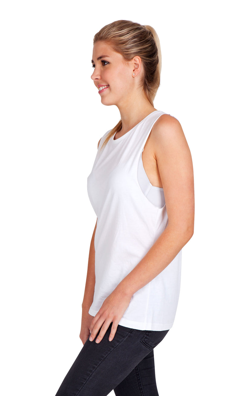 RAMO T405LD 160gsm 100% Combed Cotton Sleeveless Tee Ladies side